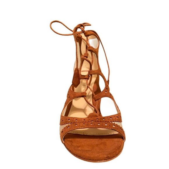 Women Brooke Lace Up Mesh Block Heels - Picture 3 of 4